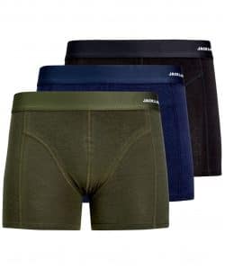 Jack & Jones 3pak bambus underbukser i sort, grøn og navy til herre XL