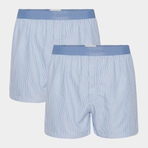 2 par lyseblå stribede bambus boxershorts til Mænd fra JBS of Denmark (Størrelse: XL)