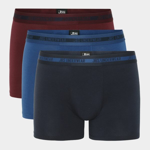 3 par bambus underbukser i blå og rød til mænd fra JBS, XL