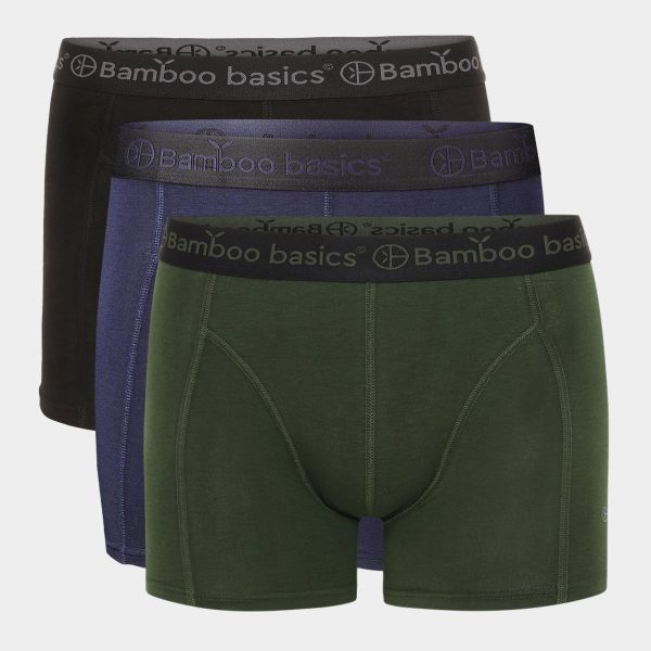 Bambus underbukser til herre - 3 pak sort, blå, grøn - Bamboo Basics, M