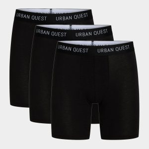 Sorte bambus underbukser med lange ben - 3 pak fra Urban Quest, XL