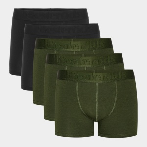 5 pak grøn og sort bambus underbukser til mænd fra Resteröds, L