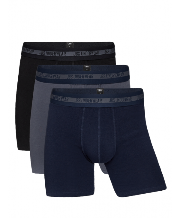 JBS 3-pak Bambus boxershorts long leg multifarvet til herre