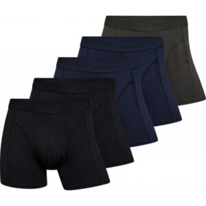 Claudio 5pak bambus underbukser/tights i multifarvet sort, blå og grå til herre