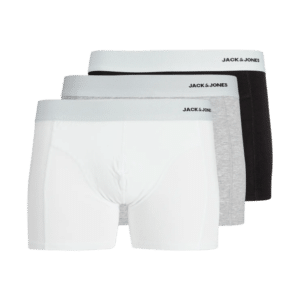Jack & Jones 3pak bambus boksershorts i multifarvet, sort, hvid og grå til herre